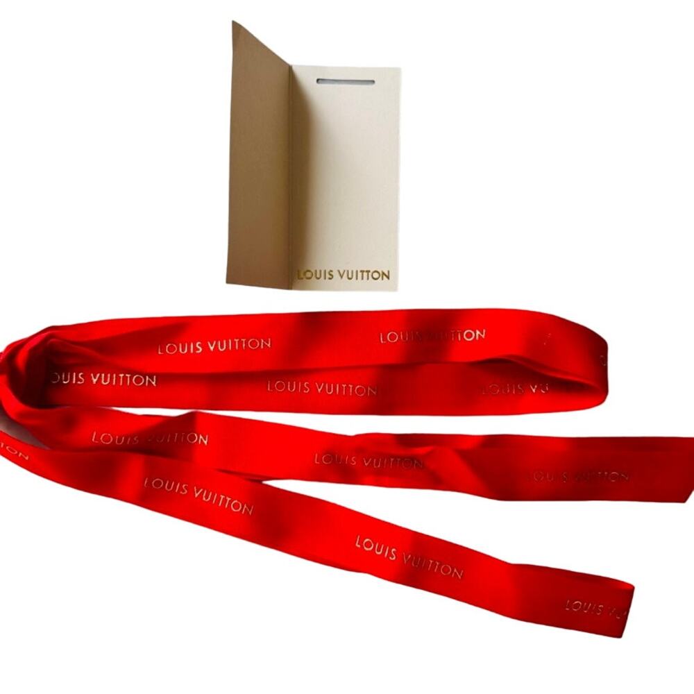 Louis Vuitton Holiday Bag & Ribbon/Card Authentic Red Gold Decor Display Storage - Picture 4 of 5